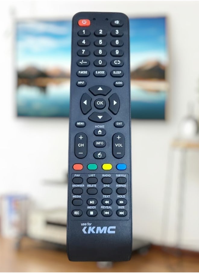 HuHa TV Remote KMC Replacement Remote Control For KMC Smart TV LCD LED - Black 