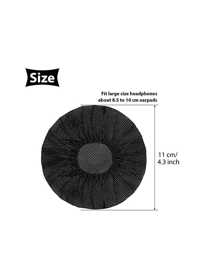erorex Pro M Stretchable Headphone Covers Disposable Sanitary Earcup Earpad Covers Fits Medium Large Sized Headset 100 Pcs 50 Pairs Black  - Image 2