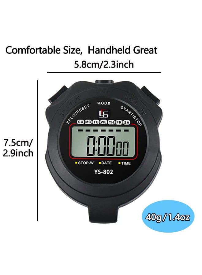 Lyaxm Stopwatch Timer,Stopwatch Sports Timer,  Lap Split Digital Stopwatch with Clock Calendar Alarm, Large Display Stop Watch for Sports Kids Coaches Swimming Running - Image 4