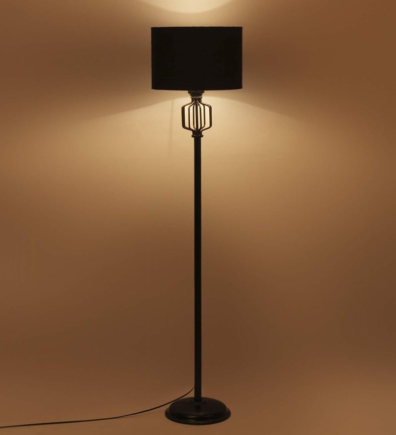 AMDHOME A498 Black Drum Designer Iron Floor Lamp for Home Decor Black Medium - Image 3