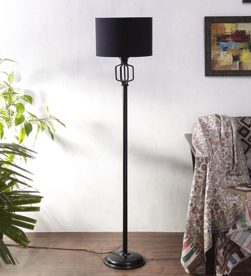 AMDHOME A498 Black Drum Designer Iron Floor Lamp for Home Decor Black Medium - Image 2