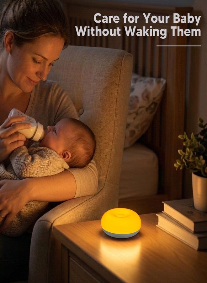 Bakzon Baby Night Light 1800K No Blue Light, Nursery Night Light for Night Feeding, Dimmable Touch & Flip Control, USB-C Rechargeable Silicone Lamp with Child Lock, Portable Bedside Light for Kids - Image 3