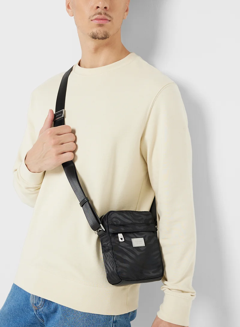 GUESS Zip Through Messenger Bag