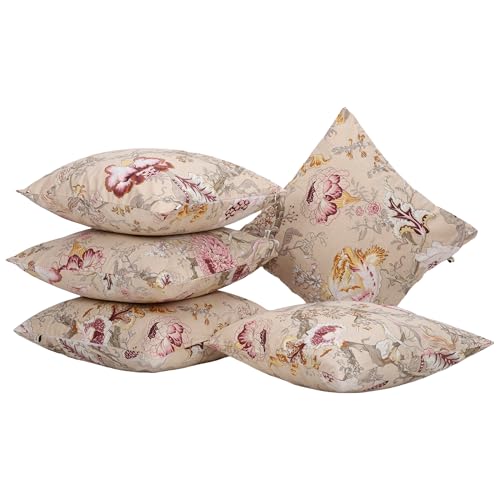 Clasiko Cotton Cushion Covers Set of 5; 24x24 Inches; Beloved Blossoms - Image 2