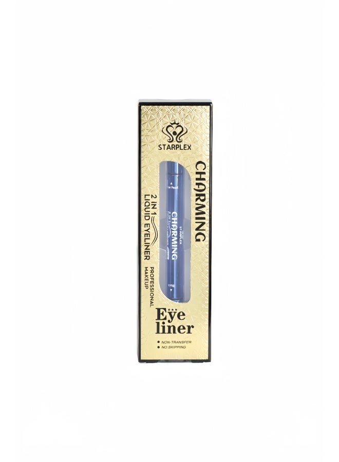 STARPLEX Double-Ended Glitter Liquid Eyeliner Blue Shimmer, Waterproof Sweatproof Smudge-Proof, Quick Dry 2-in-1 Dual Tip, 5 Shades, Ideal for Sensitive Eyes - Image 1