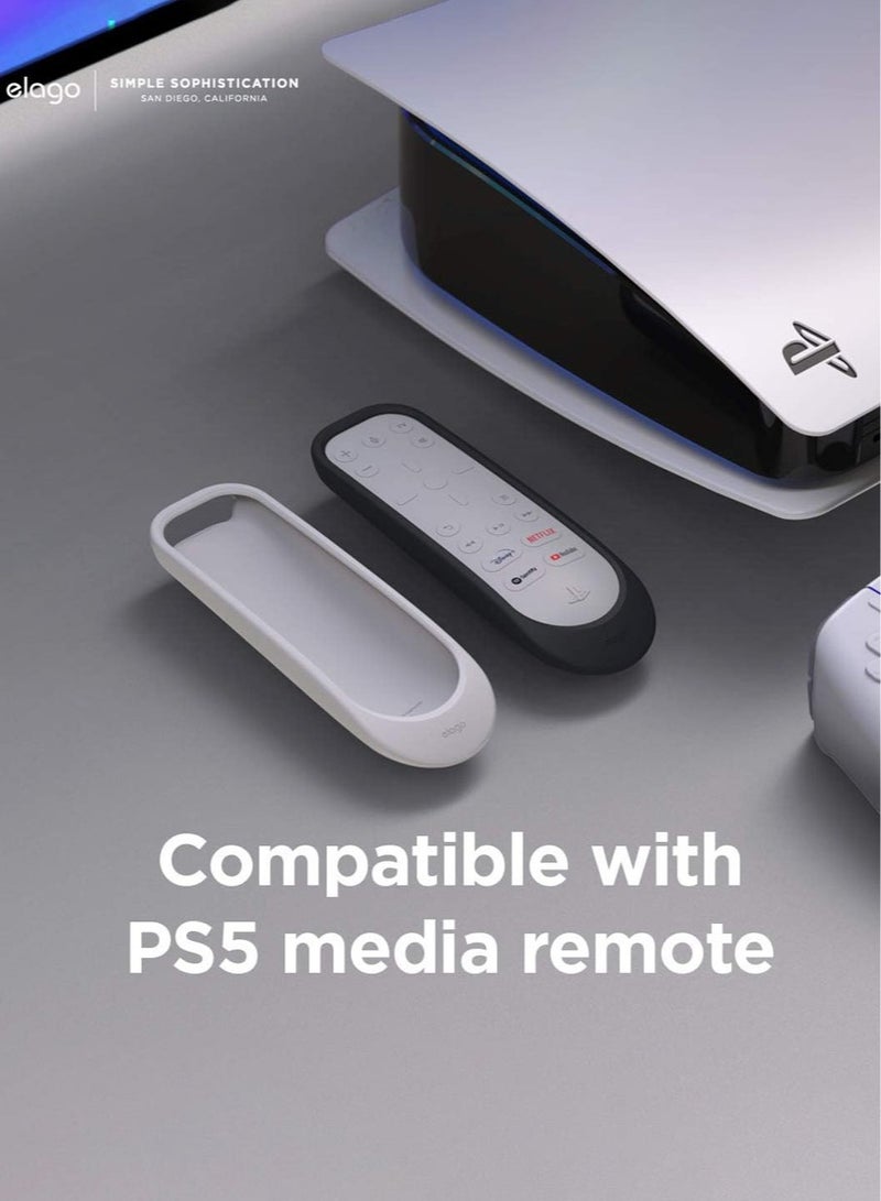 Elago حافظة جهاز التحكم عن بعد من السيليكون من إيلاجو متوافقة مع جهاز التحكم عن بعد الخاص ببلاي ستيشن 5 ميديا، مصنوعة من السيليكون المتين، بتصميم نحيف ومريح، حماية من السقوط - أسود - Image 2