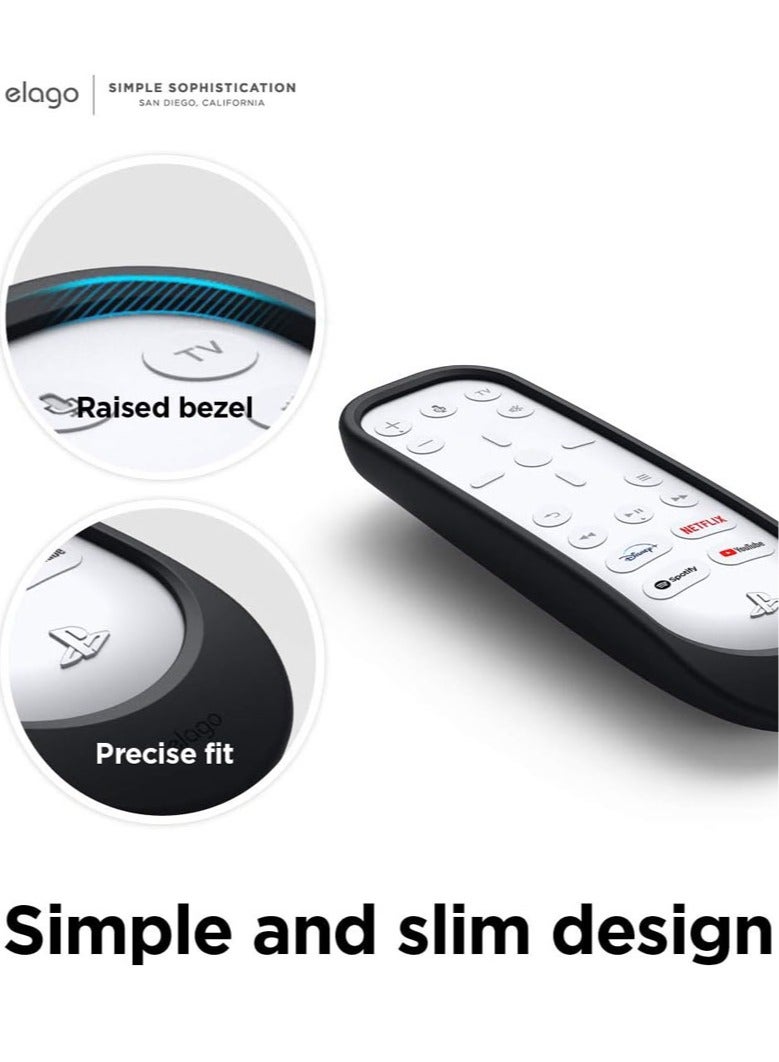 Elago حافظة جهاز التحكم عن بعد من السيليكون من إيلاجو متوافقة مع جهاز التحكم عن بعد الخاص ببلاي ستيشن 5 ميديا، مصنوعة من السيليكون المتين، بتصميم نحيف ومريح، حماية من السقوط - أسود - Image 4