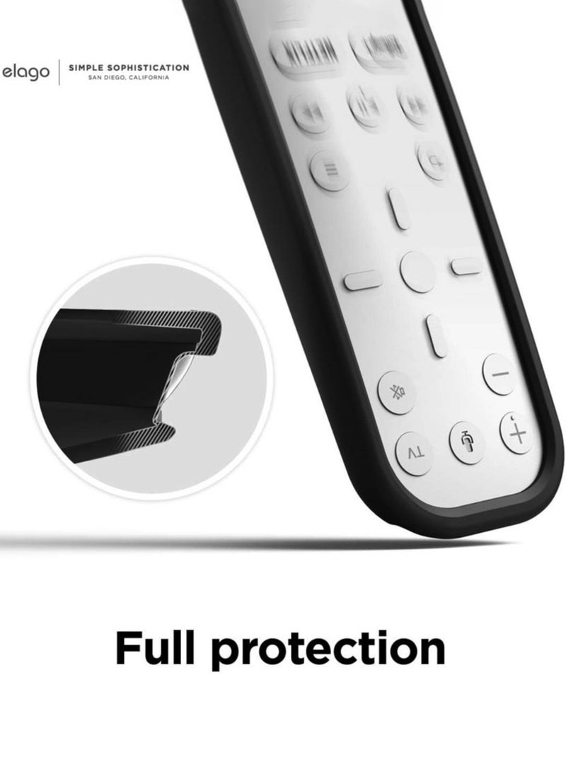 Elago حافظة جهاز التحكم عن بعد من السيليكون من إيلاجو متوافقة مع جهاز التحكم عن بعد الخاص ببلاي ستيشن 5 ميديا، مصنوعة من السيليكون المتين، بتصميم نحيف ومريح، حماية من السقوط - أسود - Image 3