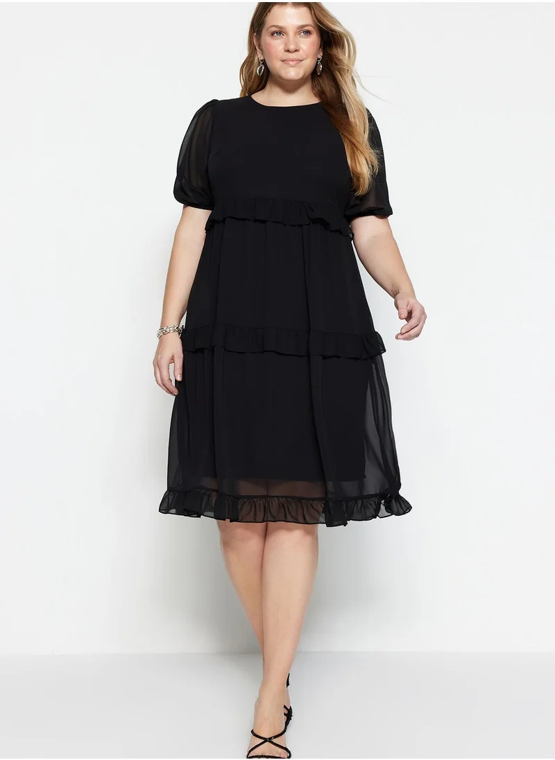 ترينديول كيرف Puff Sleeve Tiered Dress