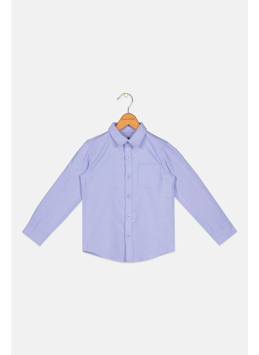Ocean Pacific Toddlers Boy Solid Long Sleeve Casual Shirt, Light Blue  - Image 1