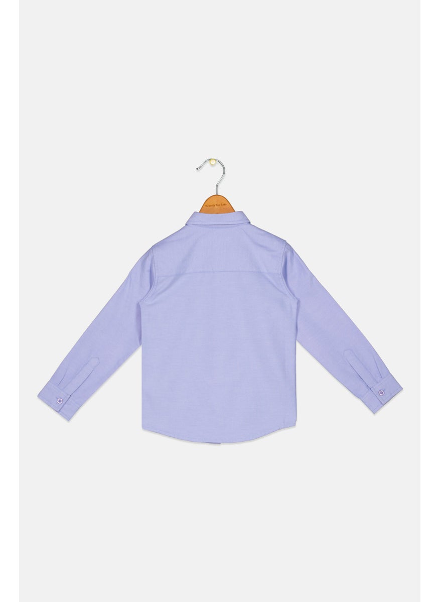 Ocean Pacific Toddlers Boy Solid Long Sleeve Casual Shirt, Light Blue  - Image 2