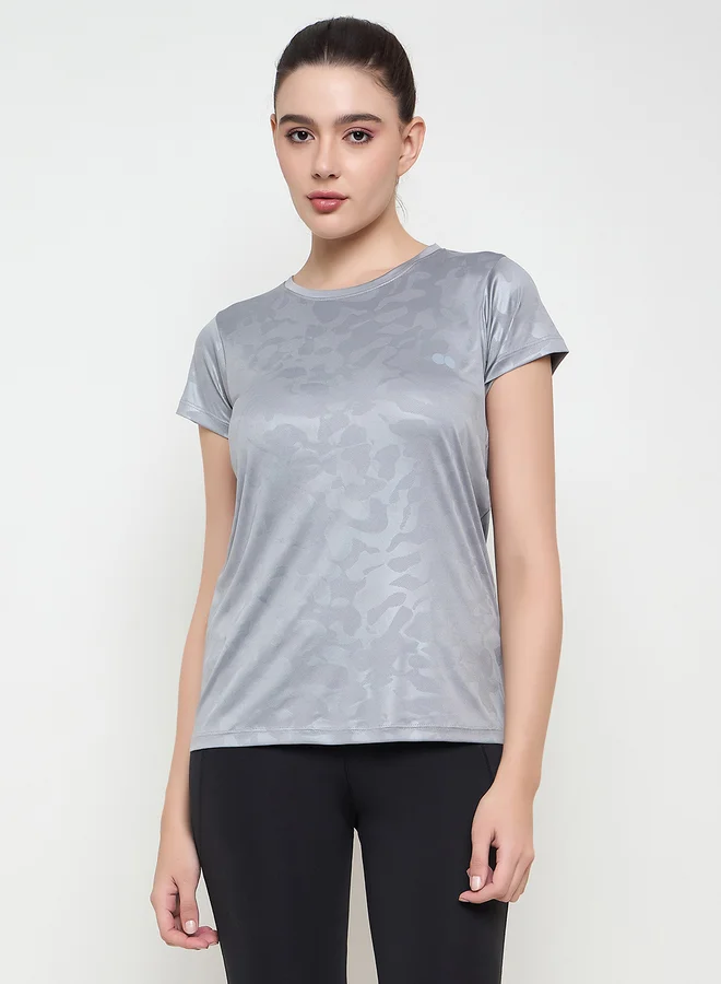 كلوفيا تيشيرت رياضي مريح رمادي بطبعة تمويه