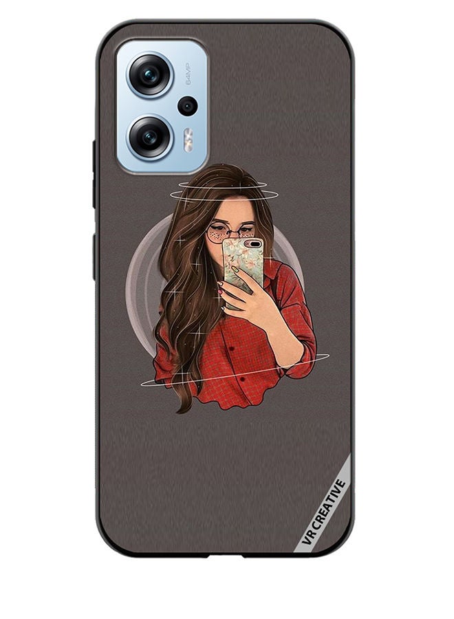 VR CREATIVE Protective Case Cover For Xiaomi Poco X4 GT Girl Clicks a Selfie Design Multicolour - Image 1