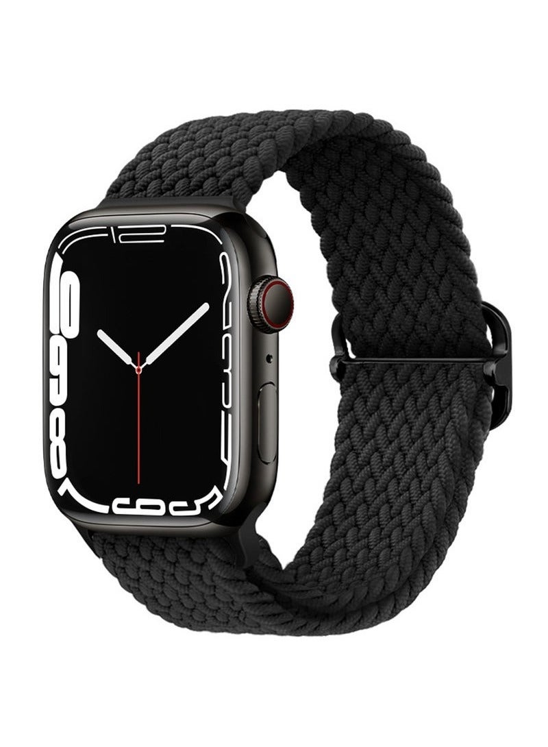 for Apple Watch Series 10 46mm,Nylon Watchband Replacement Bracelet Black and Blue - Image 2