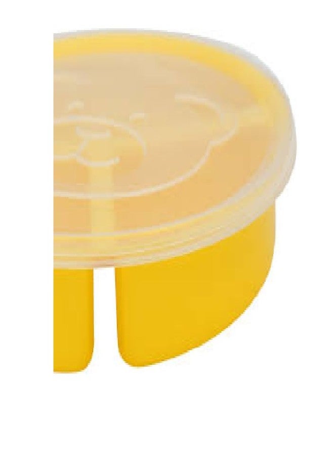 NT-STAR 3 Section Divided Plate with lid, Spoon and Fork (Yellow) - Image 2