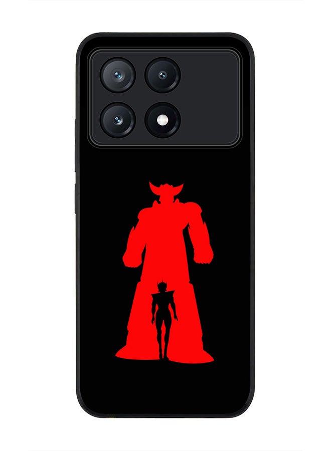 Stylizedd حافظة حواف سوداء متينة لهاتف Xiaomi Poco X6 Pro، حافظة مرنة رقيقة من المطاط TPU - جريندايزر (أسود) - Image 1