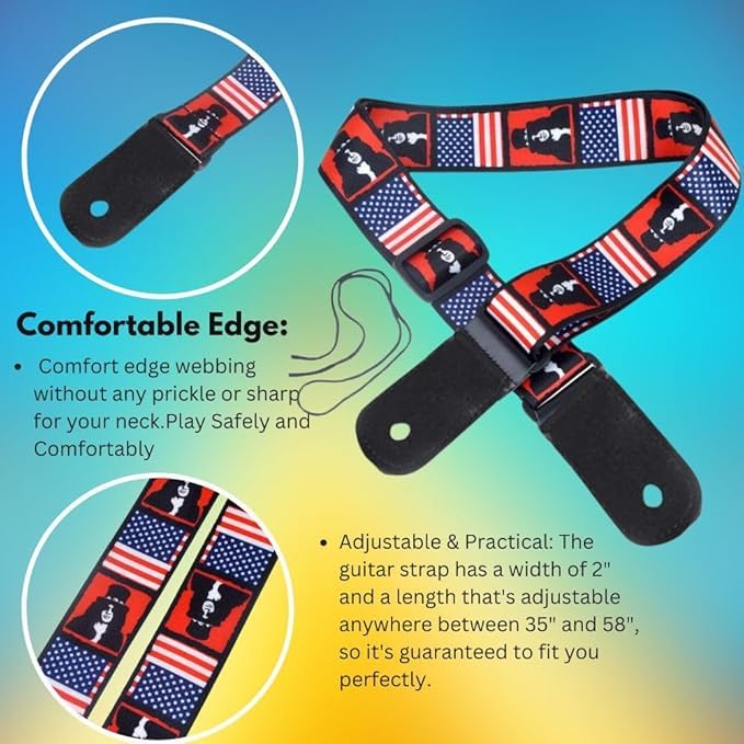 Mocking Bird Guitar Strap for Acoustic Adjustable Buckle Electric Guitar Strap Polyester Guitar Belt For Acoustic/Bass/Electric Guitars - Image 4