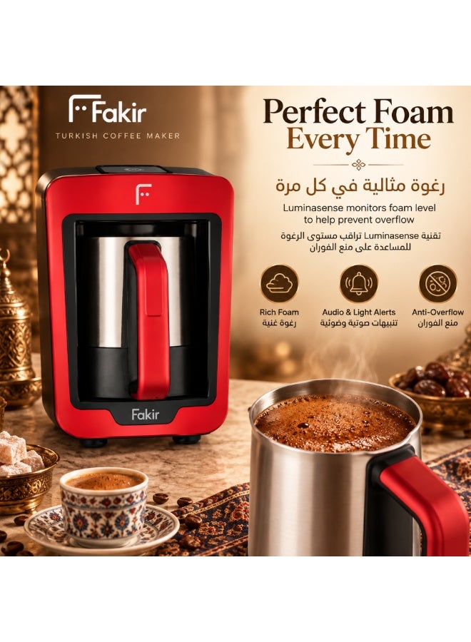 Fakir Turkish Coffee Maker with Stainless Steel Pot, 4 Cups, Red - Image 3