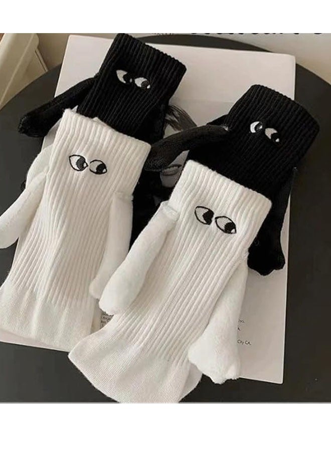 2 Pairs Magnetic Socks Hand Hold Socks,Couple Hand in Hand Socks,Novelty Friendship socks for Men Women,Mid Tube Funny Hand In Hand Socks, Mid-Tube Sock - Image 4