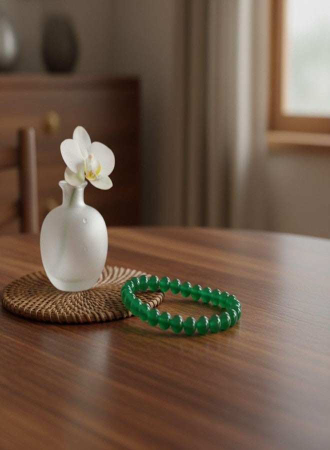 Tiny Shiny Green Jade Bracelet - Natural Jade Stone for Good Luck, Wealth & Positive Energy for Men & Women - Image 3