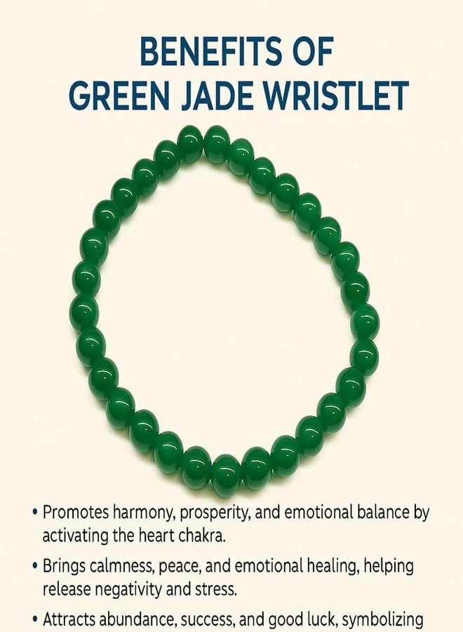 Tiny Shiny Green Jade Bracelet - Natural Jade Stone for Good Luck, Wealth & Positive Energy for Men & Women - Image 5
