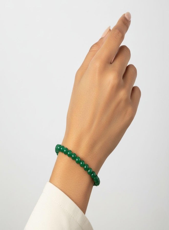 Tiny Shiny Green Jade Bracelet - Natural Jade Stone for Good Luck, Wealth & Positive Energy for Men & Women - Image 2