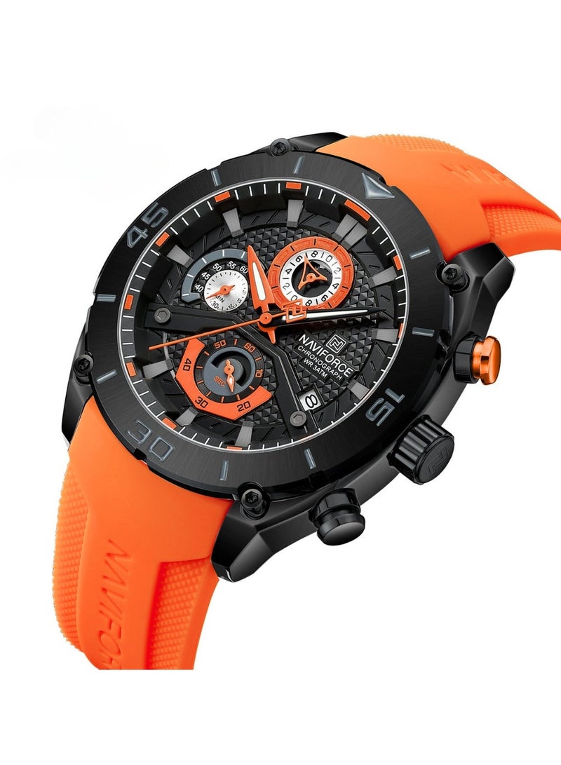 NAVIFORCE Sport Chronograph Wrist Watch for Men with Silicone Strap Water Resistant Multi-Function Timepiece with Stopwatch and Date Display  - Image 2