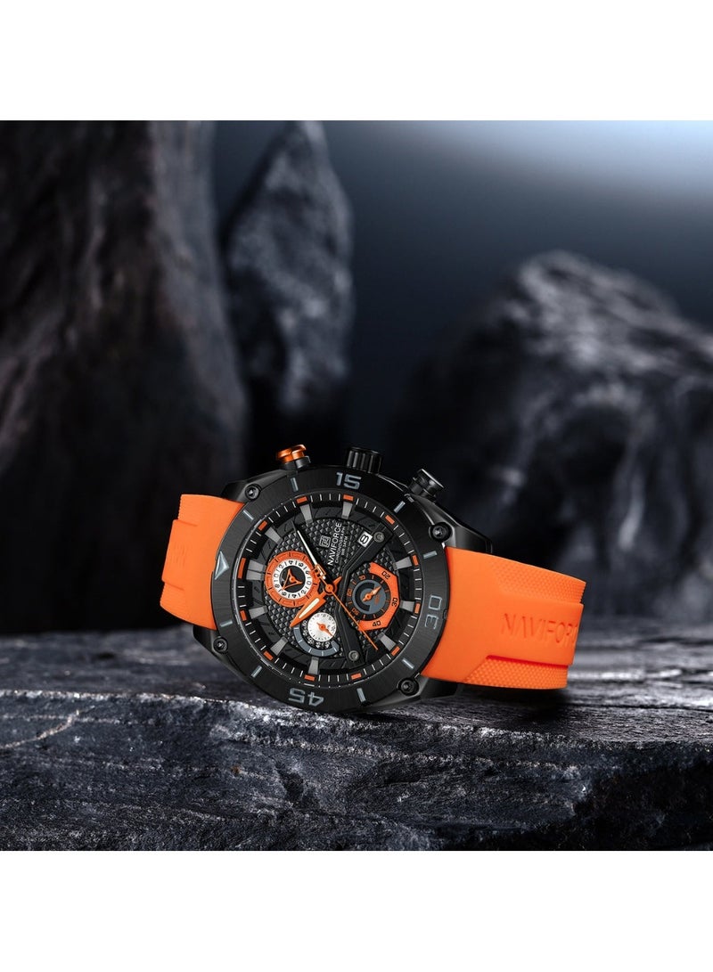 NAVIFORCE Sport Chronograph Wrist Watch for Men with Silicone Strap Water Resistant Multi-Function Timepiece with Stopwatch and Date Display  - Image 3