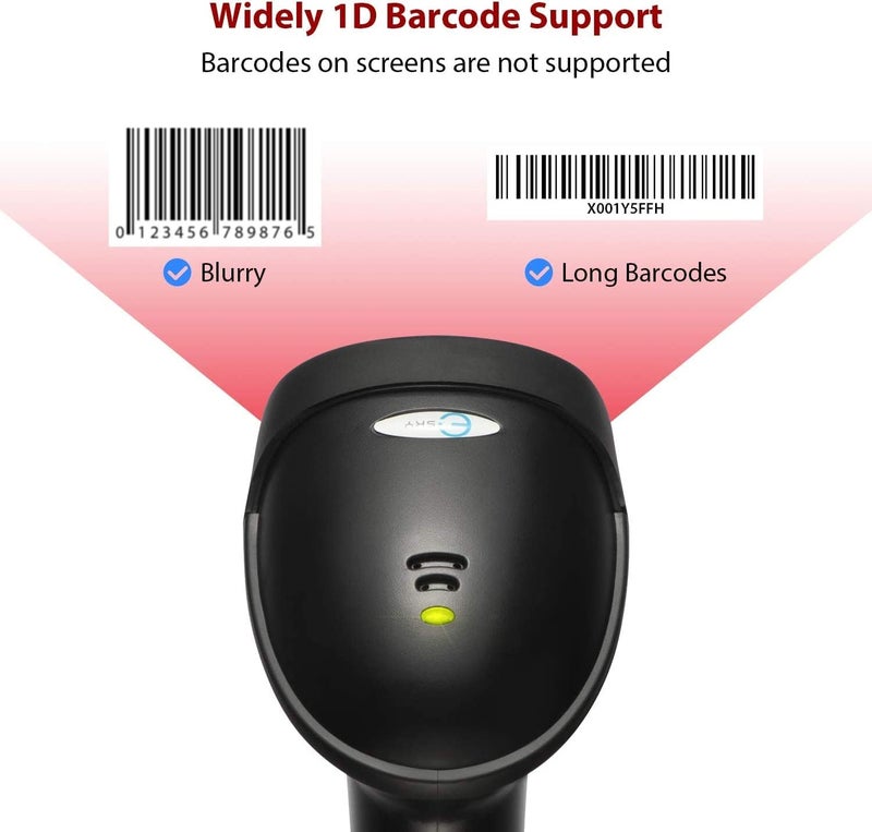 Esky Barcode Scanner with Stand, Wired Handheld Bar Code Scanner with Adjustable Stand, Automatic 1D USB Laser Scanner Support Windows/Mac/Linux for Store, Supermarket, Warehouse, Library - Image 3
