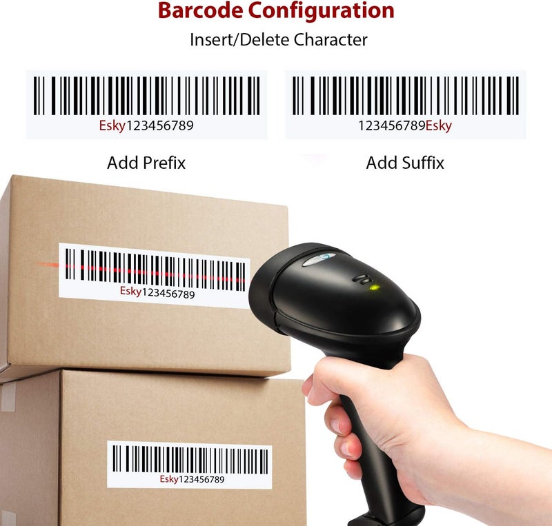 Esky Barcode Scanner with Stand, Wired Handheld Bar Code Scanner with Adjustable Stand, Automatic 1D USB Laser Scanner Support Windows/Mac/Linux for Store, Supermarket, Warehouse, Library - Image 4