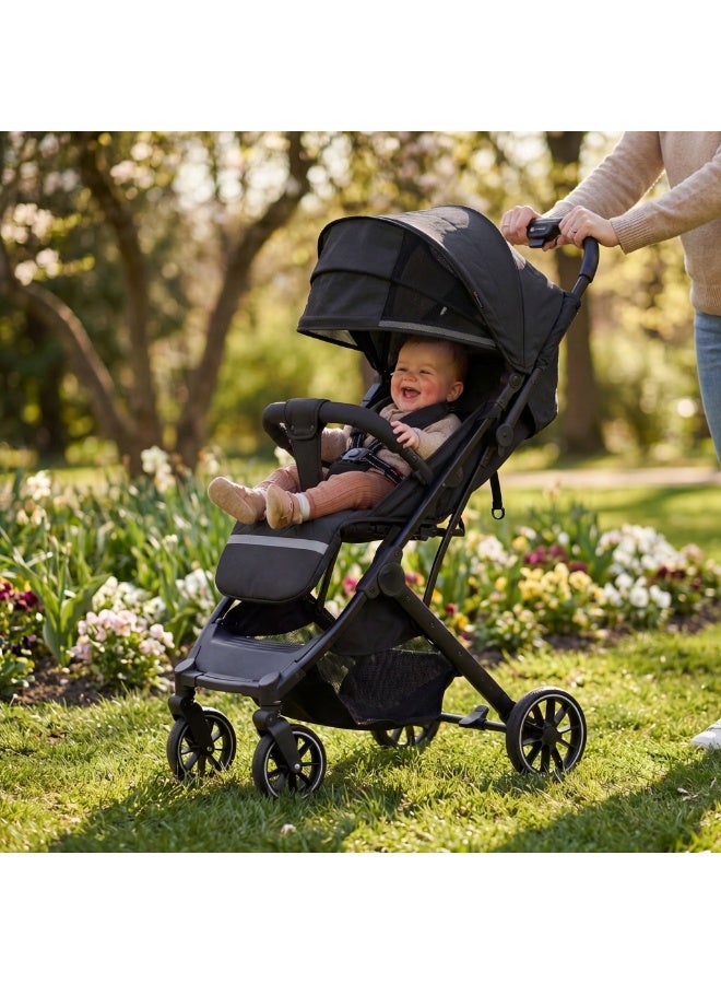 بوبي بابا عربة أطفال للسفر بتدخل طيارة (Cabin Size) بتتقفل بإيد واحدة ومعاها يد جر تروللي لسهولة الحركة - Image 1