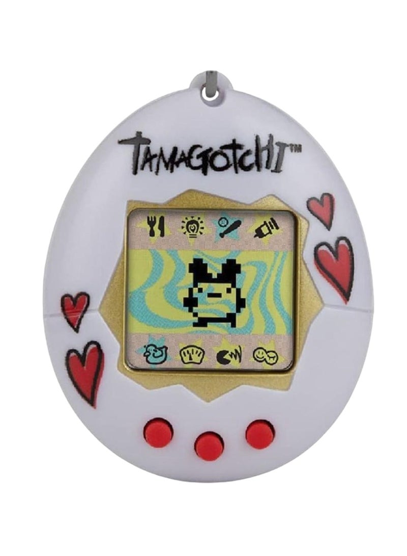 Tamagotchi تاما غوتشي الأصلية على شكل قلب، تعمل بالبطارية | حيوان أليف إلكتروني | حيوان أليف افتراضي قديم | ألعاب للأطفال، الفتيات والفتيان | لعبة تفاعلية | حيوان أليف رقمي - Image 2