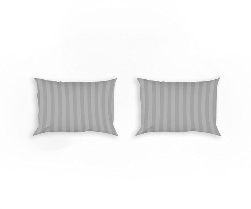 Furnofy Premium Satin Stripped King Size Bedsheet 108x108 Inches with 2 Pillow Covers 18 28 Inches Grey Soft Luxurious - Image 5