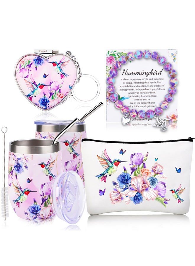 FBBP Mother's Day Gifts for Mom from Daughter Son, Hummingbird Gift Basket Set with Jewelry Bracelet, Makeup Bag, Coffee Mug & Keychain Mirror, Unique Gifts for Mom Grandma Her on Mother's Day - Image 1