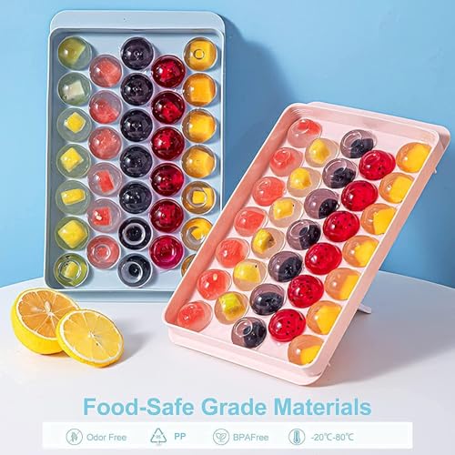 M-Ved Plastic Ice Cube Trays for Whiskey Cocktails Milk Juice, Ice Cube Trays for Freezer, Ice Maker Multicolor (Pack of 3) - Image 4