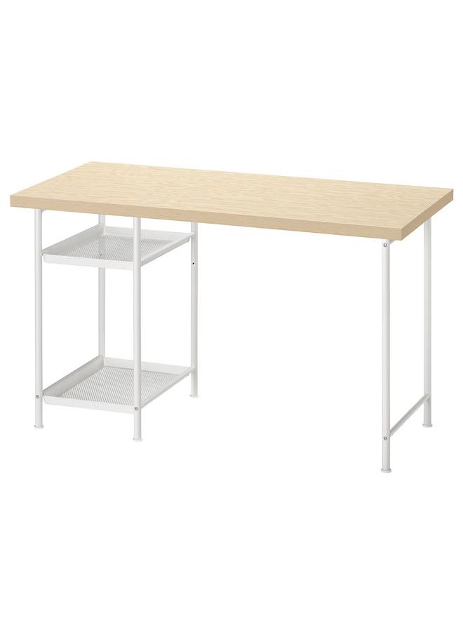 erorex Desk, lively pine effect/white, 120x60 cm  - Image 1