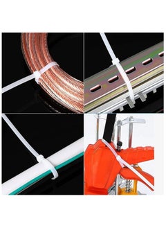 Duravel Duravel Nylon Zip Ties - Self Locking cable ties - Pack of 100 - Heavy Duty cable tie - High Weight Capacity-Nylon Cable Wire Ties for Indoor and Outdoor (WHITE, 10 CM LONG)  - Image 3