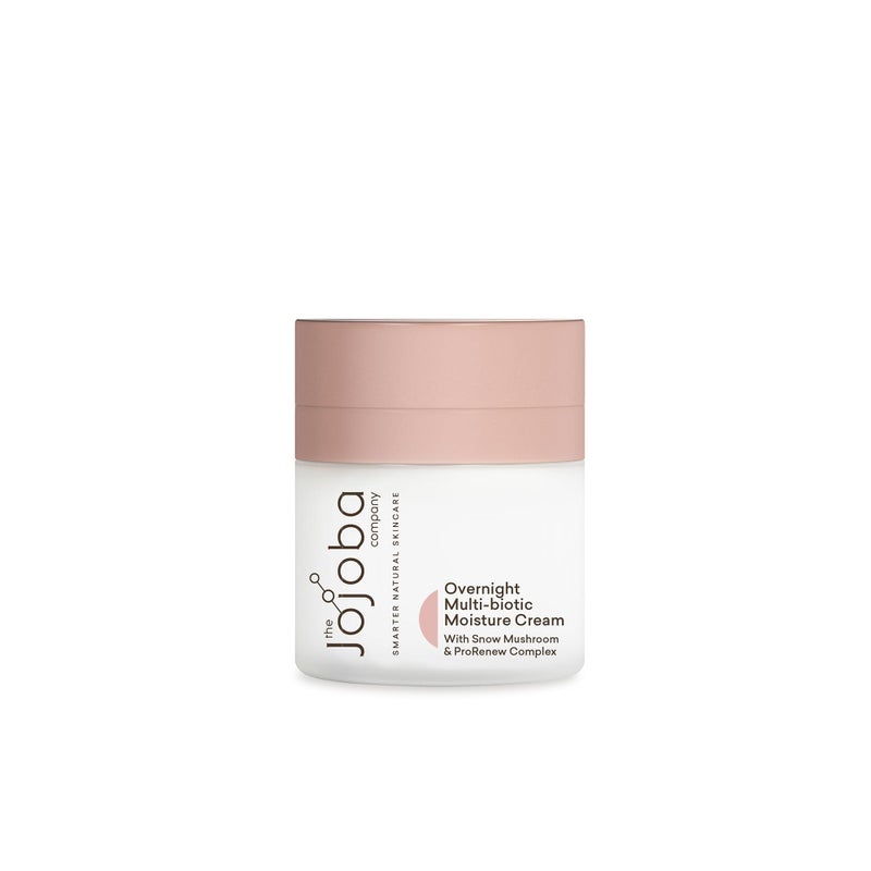 jojoba كريم الترطيب المتعدد البيوتيك من شركة الجوجوبا ليلًا مع فطر الثلج ومركب برو رينيو - كريم ليلي مرطب للبشرة الجافة والحساسة - مغذي وخفيف الوزن - Image 1