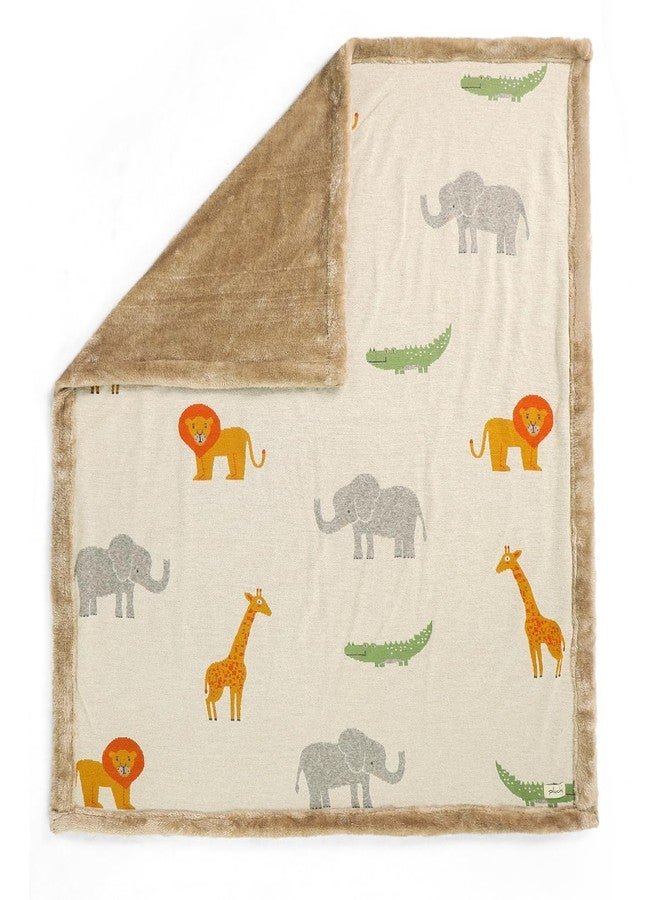 Pluchi Wild Safari Natural & Multi Color Baby Blanket, Jacquard Knitted with Faux Fur Back, Extra Soft and Cozy, 80 x 100 cm (Ideal for 0-18 Months) - Image 2