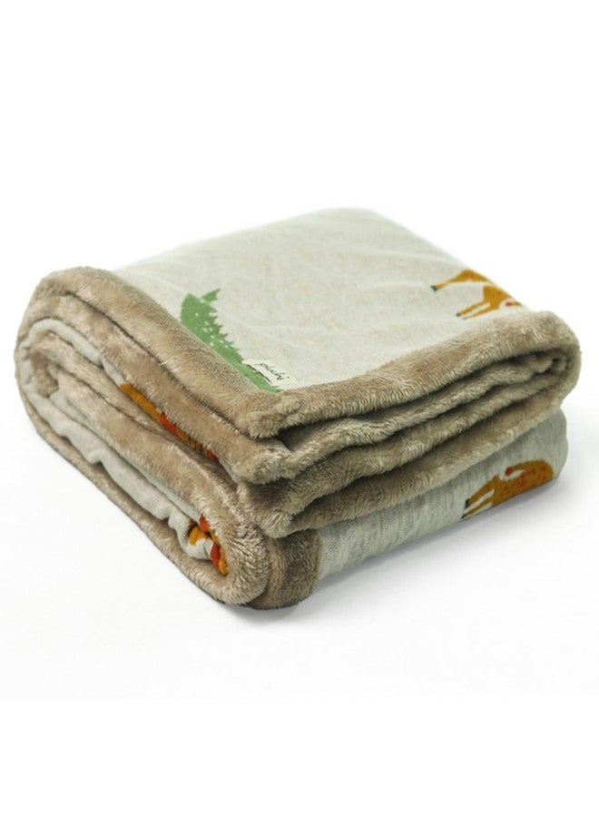 Pluchi Wild Safari Natural & Multi Color Baby Blanket, Jacquard Knitted with Faux Fur Back, Extra Soft and Cozy, 80 x 100 cm (Ideal for 0-18 Months) - Image 3