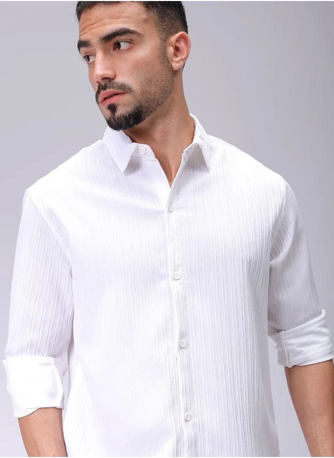 شركة المرآب الهندية Men Relaxed Fit Solid Full Sleeves Cutaway Collar Resort Wear Shirt