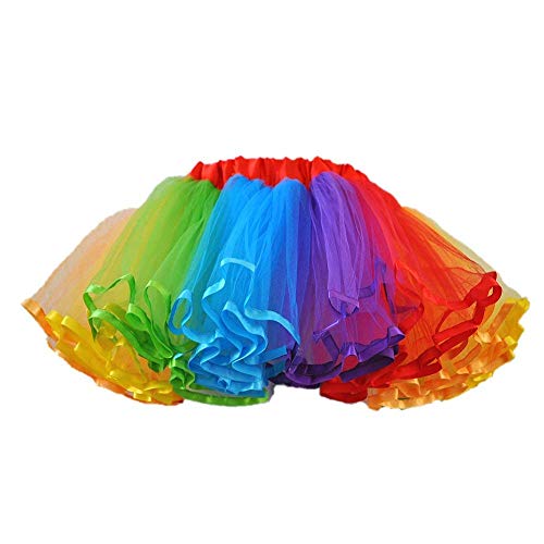ChicWind Womens Rainbow Puffy Tutu Layered Tulle Petticoat Skirt for Party - Image 1