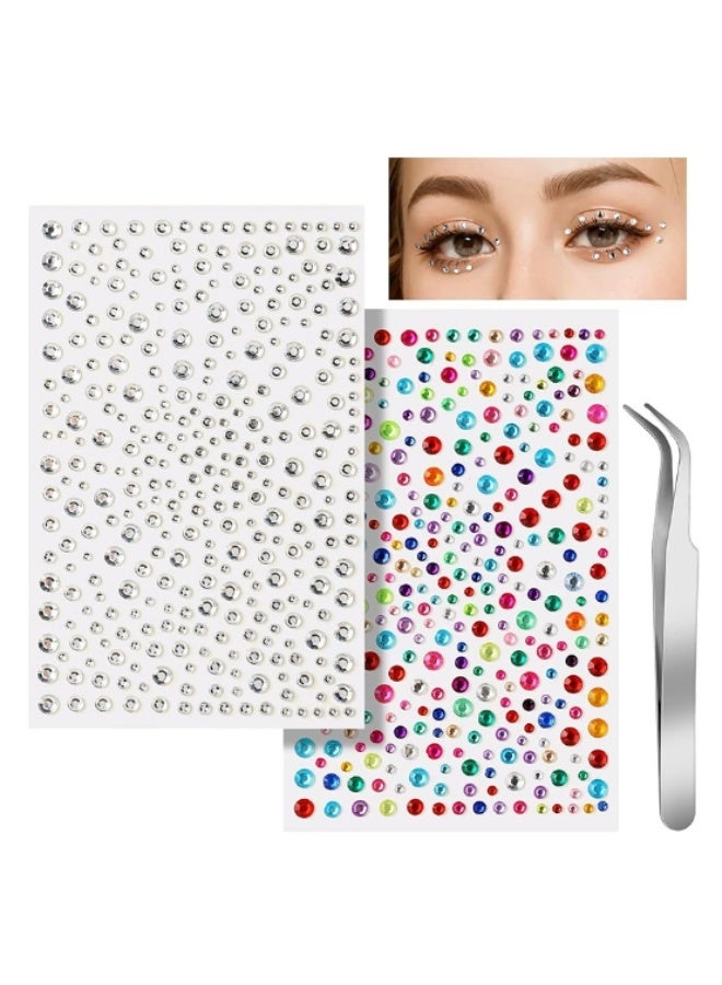 650 جهاز كمبيوتر شخصي ذاتي اللاصق الوجه الأحجار الكريمة واللؤلؤة, مناسبة لمستحضرات التجميل, المجوهرات العطلة, الأحجار الكريمة الشعر, لاصقات الراينس, مناسبة للوجه, العين, مستحضرات التجميل, الأظافر, مجموعة ملصقات الماس الحرفية, متعددة الألوان - Image 1