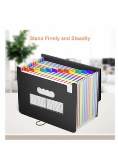 KASTWAVE Accordian File Organizer, 13-Pocket Plastic Receipt Paper Expanding File Folder with Cover, Portable Document Organizer, Desktop A4 Letter Size Filing Box, for Office/Business/School  - Image 5