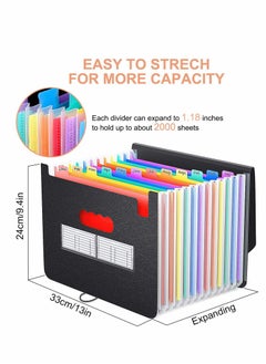 KASTWAVE Accordian File Organizer, 13-Pocket Plastic Receipt Paper Expanding File Folder with Cover, Portable Document Organizer, Desktop A4 Letter Size Filing Box, for Office/Business/School  - Image 4