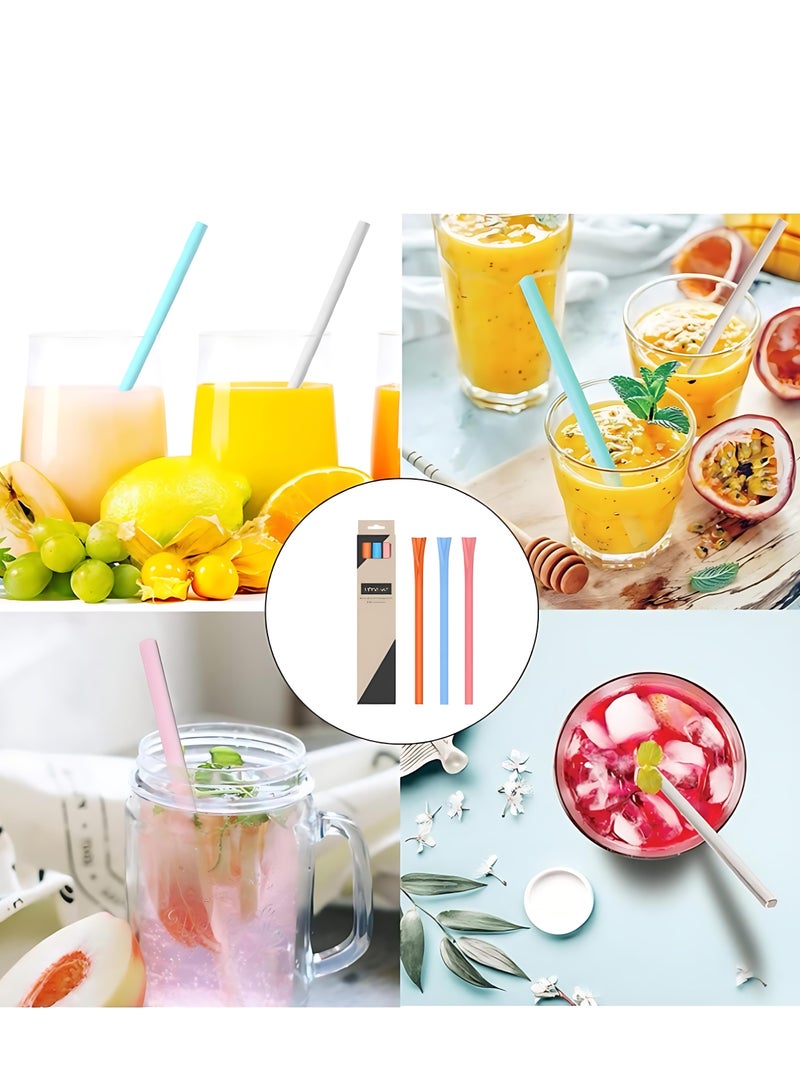 مجموعة من 3 ماصات شرب قابلة لإعادة الاستخدام من السيليكون عالي الجودة – قابلة للفك والطوي وسهلة التنظيف | خالية من BPA، صديقة للبيئة، متوافقة مع المشروبات الساخنة والباردة – مثالية للسموثي، بوبا والسفر - Image 2