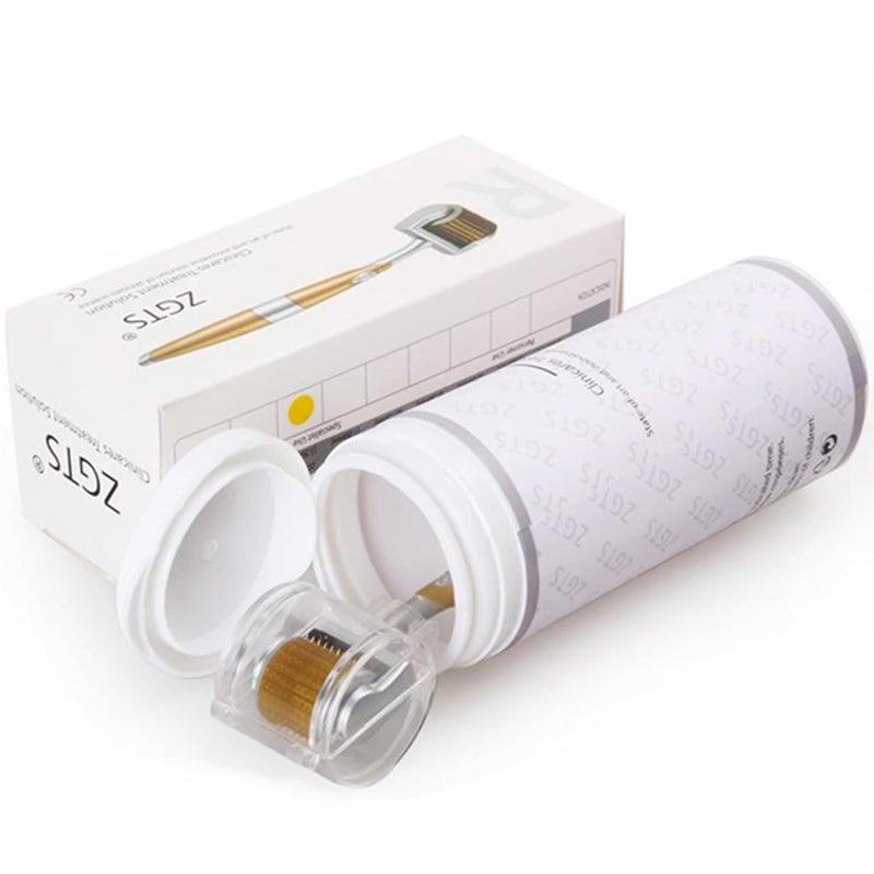 ZGTS Derma Roller System 192 Needles Titanium Alloy Needles Roller for Acne Skin Hair Loss Gold 030mm - Image 1