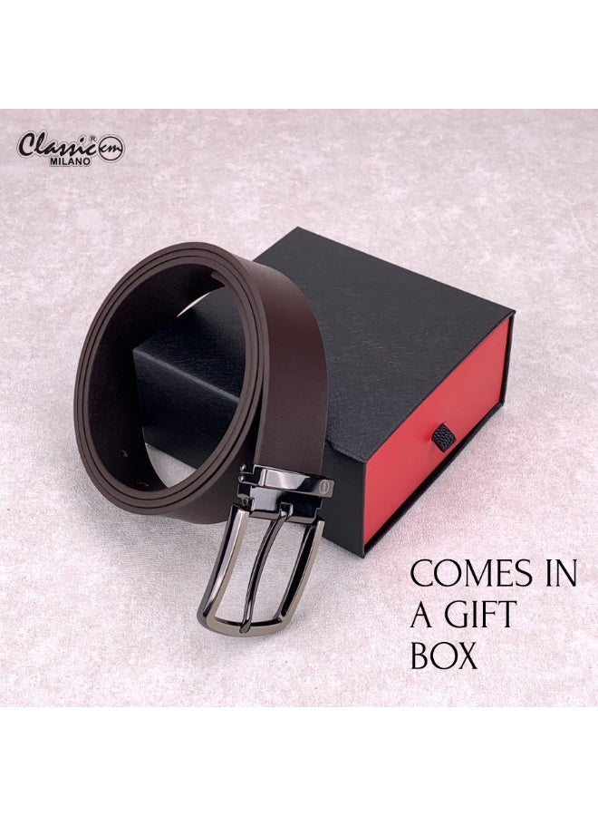 Classic Milano Genuine Leather Belt for Men – Black Formal Belt Men – Men Belts for Office & Business Wear – Mens Belt Leather with Gift Box - Image 4