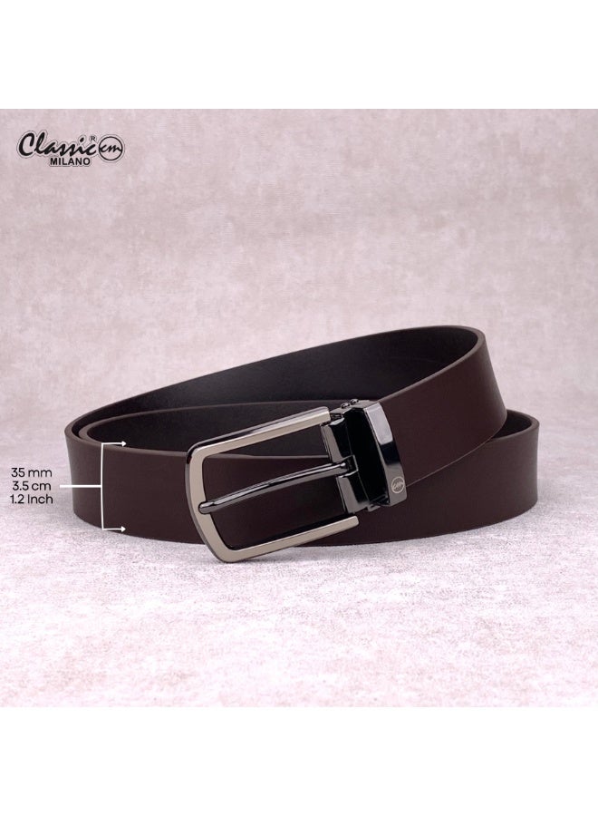 Classic Milano Genuine Leather Belt for Men – Black Formal Belt Men – Men Belts for Office & Business Wear – Mens Belt Leather with Gift Box - Image 5