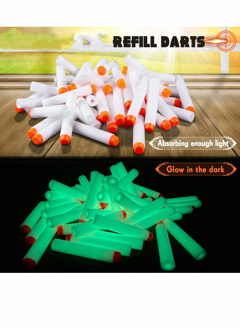 Excefore - 200Pcs Refill Darts for Nerf N Strike Elite Glow at The Dark Bullets Pack - White - Image 1